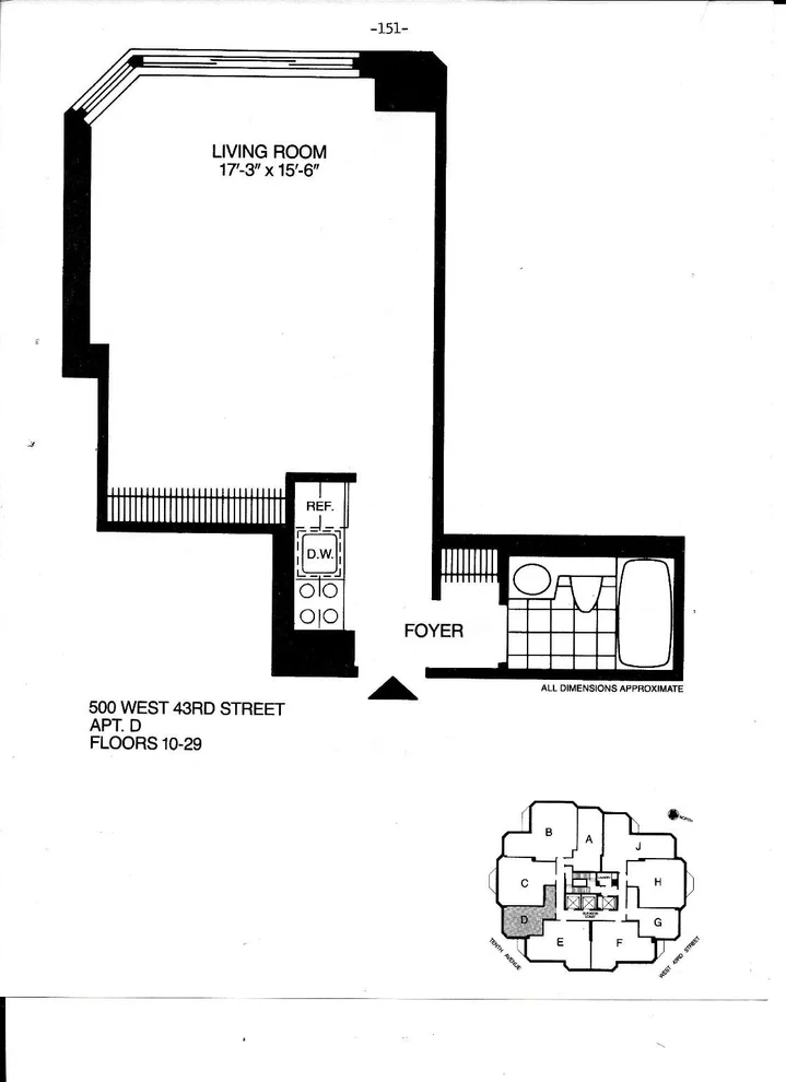 Unit for sale at 500 W 43rd Street, Manhattan, NY 10036