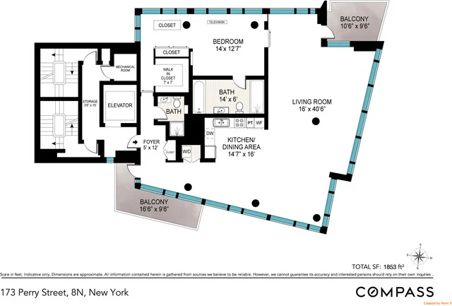Unit for sale at 173 Perry Street, Manhattan, NY 10014
