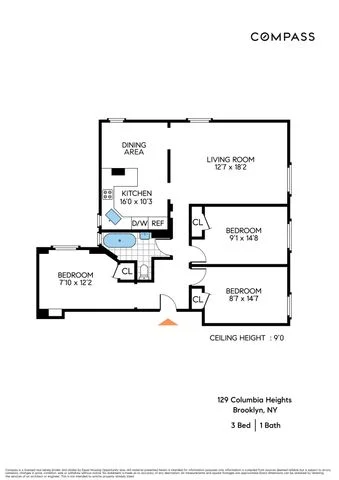 Unit for sale at 129 Columbia Hts, Brooklyn, NY 11201