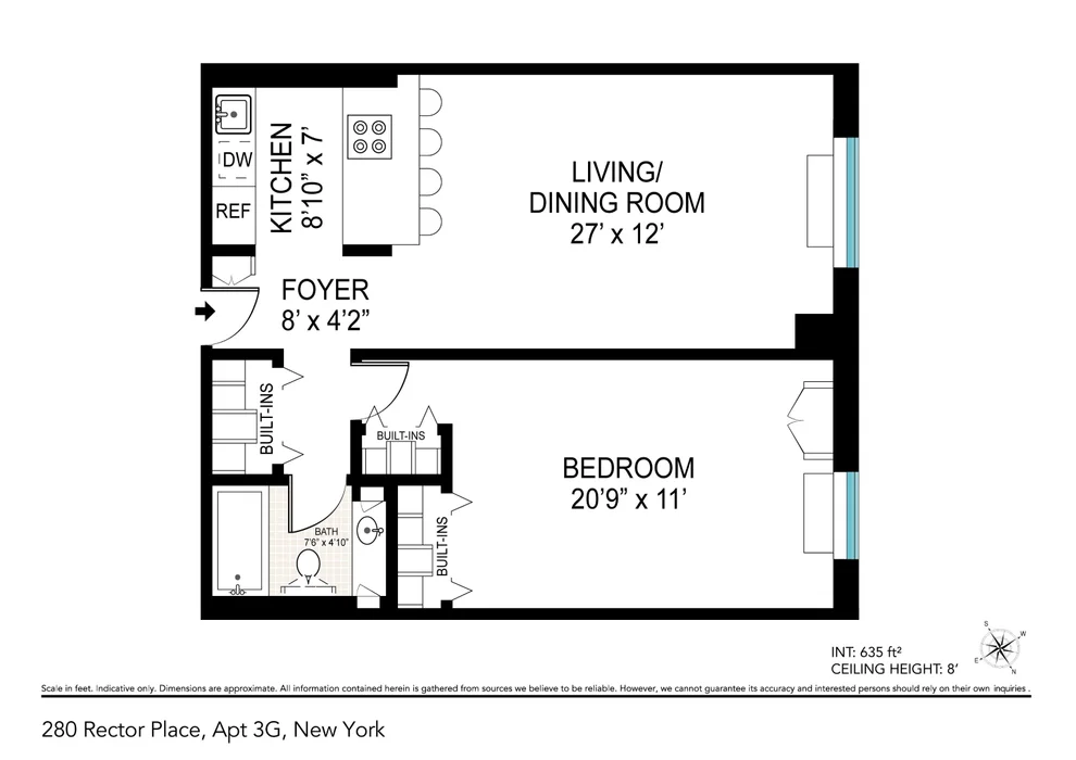 Unit for sale at 280 Rector Place, Manhattan, NY 10280