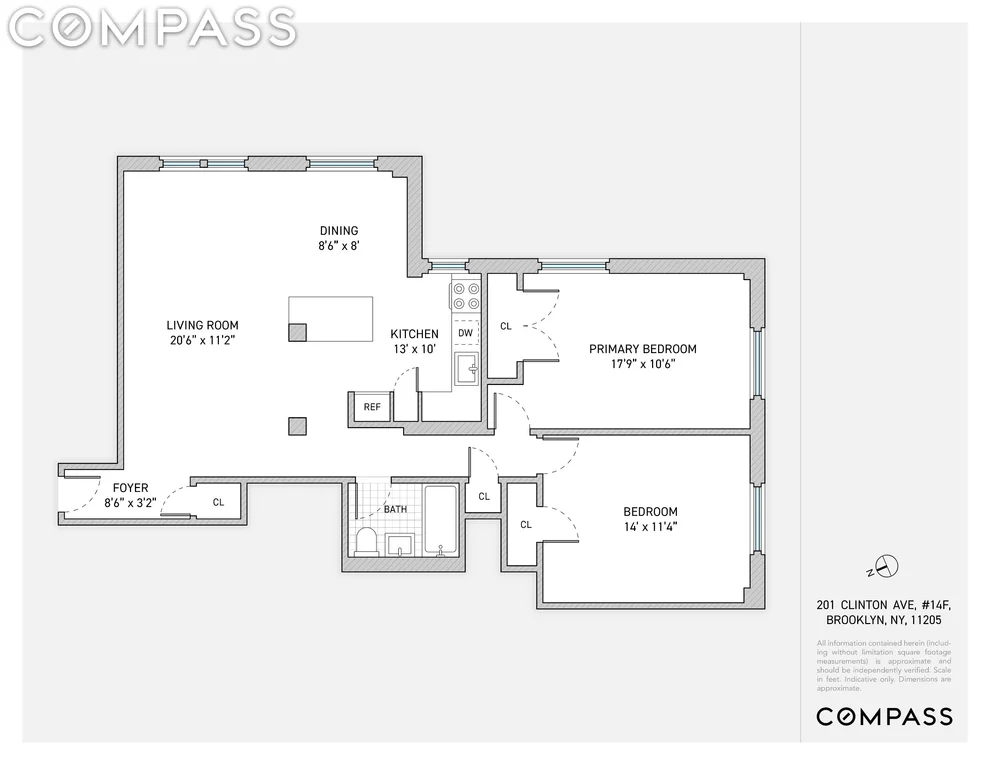 Unit for sale at 201 Clinton Avenue, Brooklyn, NY 11205