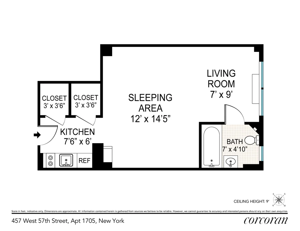 Unit for sale at 457 W 57th Street, Manhattan, NY 10019