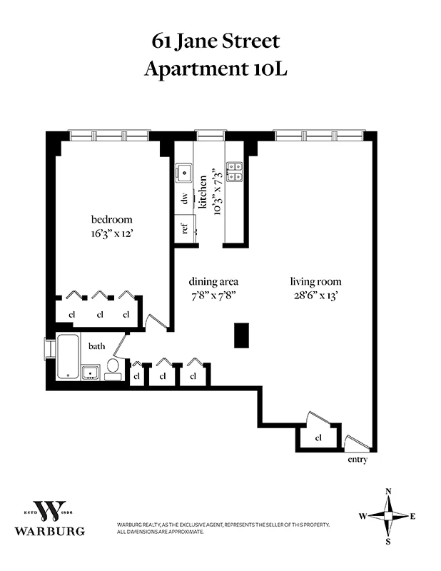Unit for sale at 61 JANE Street, Manhattan, NY 10014