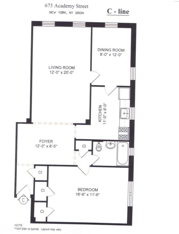 Unit for sale at 675 Academy Street, Manhattan, NY 10034