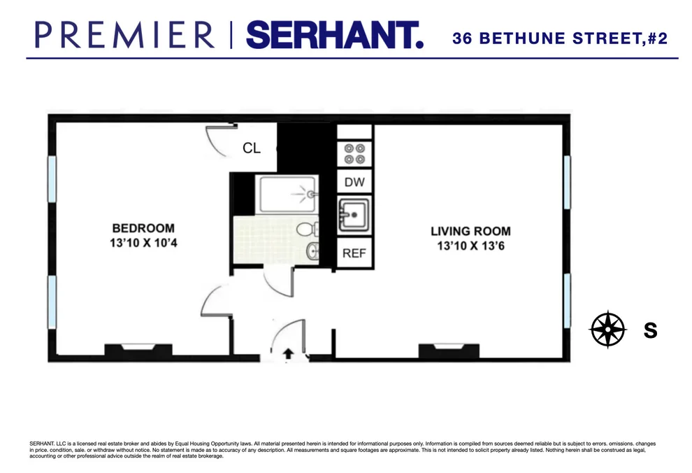 Unit for sale at 36 BETHUNE Street, Manhattan, NY 10014