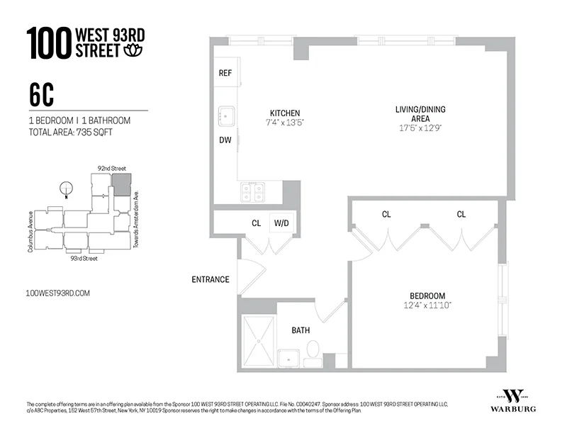 Unit for sale at 100 W 93RD Street, Manhattan, NY 10025