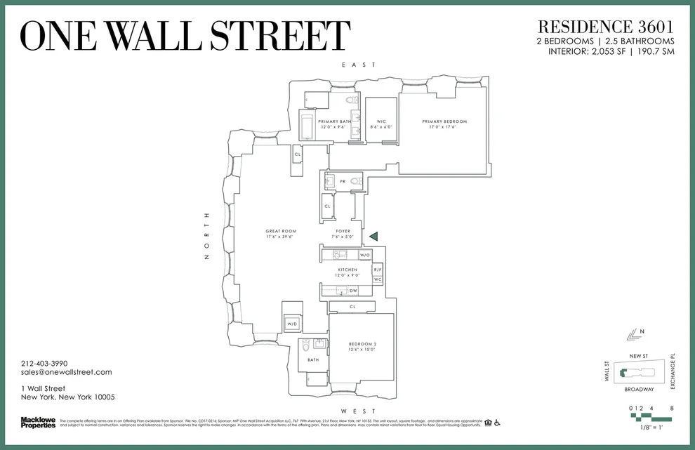 Unit for sale at 1 WALL Street, Manhattan, NY 10004
