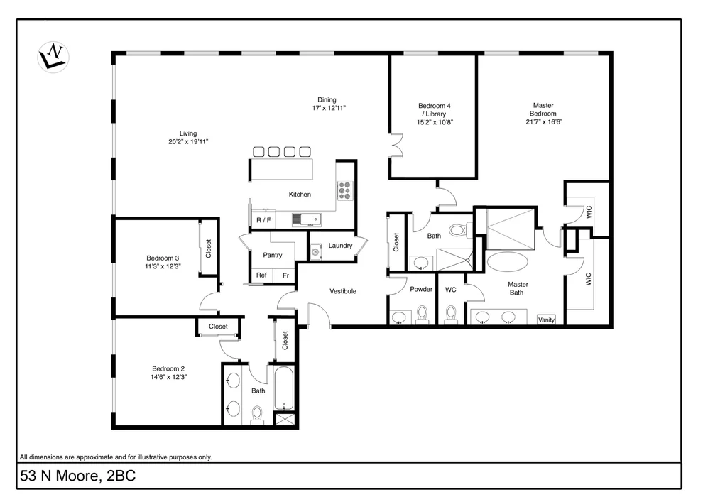 Unit for sale at 53 N Moore Street, Manhattan, NY 10013