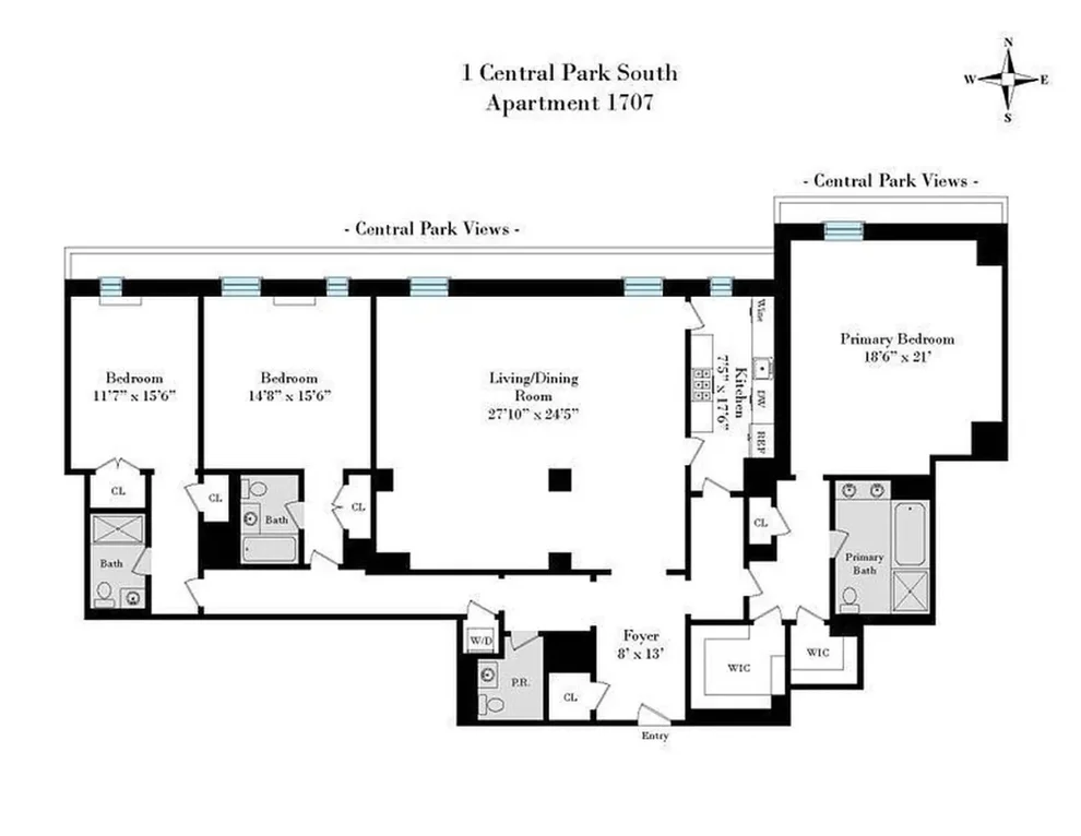 Unit for sale at 1 CENTRAL Park S, Manhattan, NY 10019