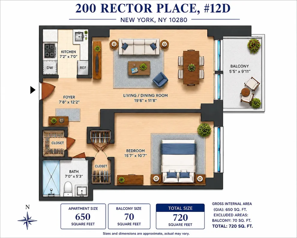 Unit for sale at 200 RECTOR Place, Manhattan, NY 10280