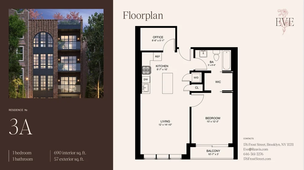 Unit for sale at 176 Frost Street, Brooklyn, NY 11211