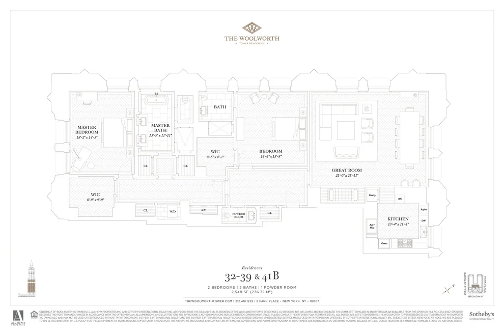 Unit for sale at 2 PARK Place, Manhattan, NY 10007