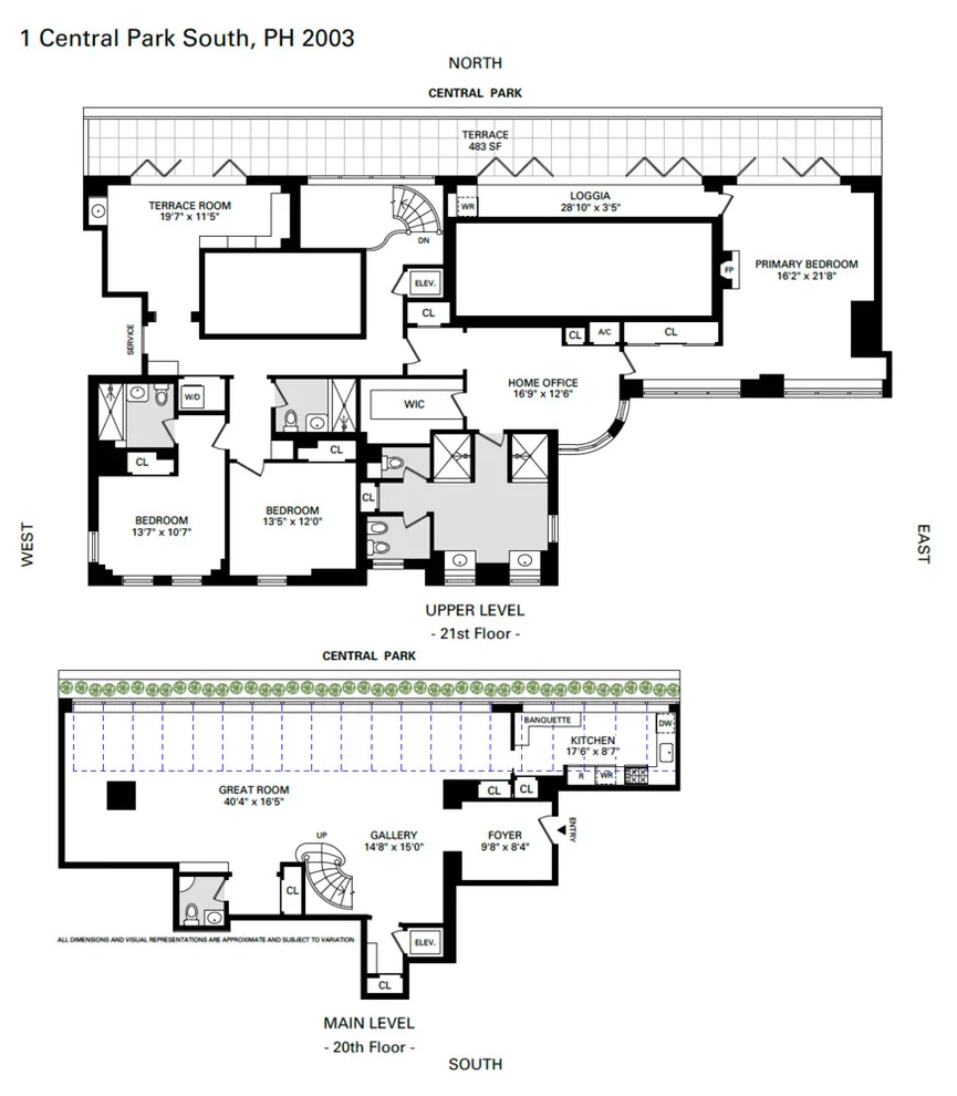 Unit for sale at 1 CENTRAL Park S, Manhattan, NY 10019