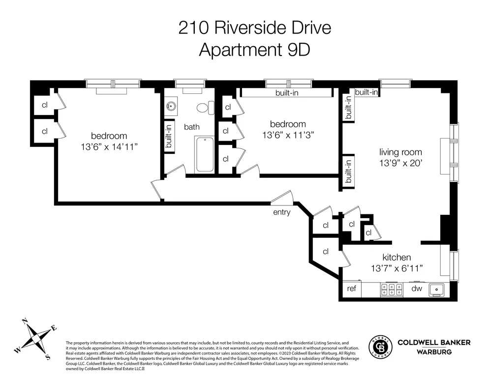 Unit for sale at 210 Riverside Drive, Manhattan, NY 10025