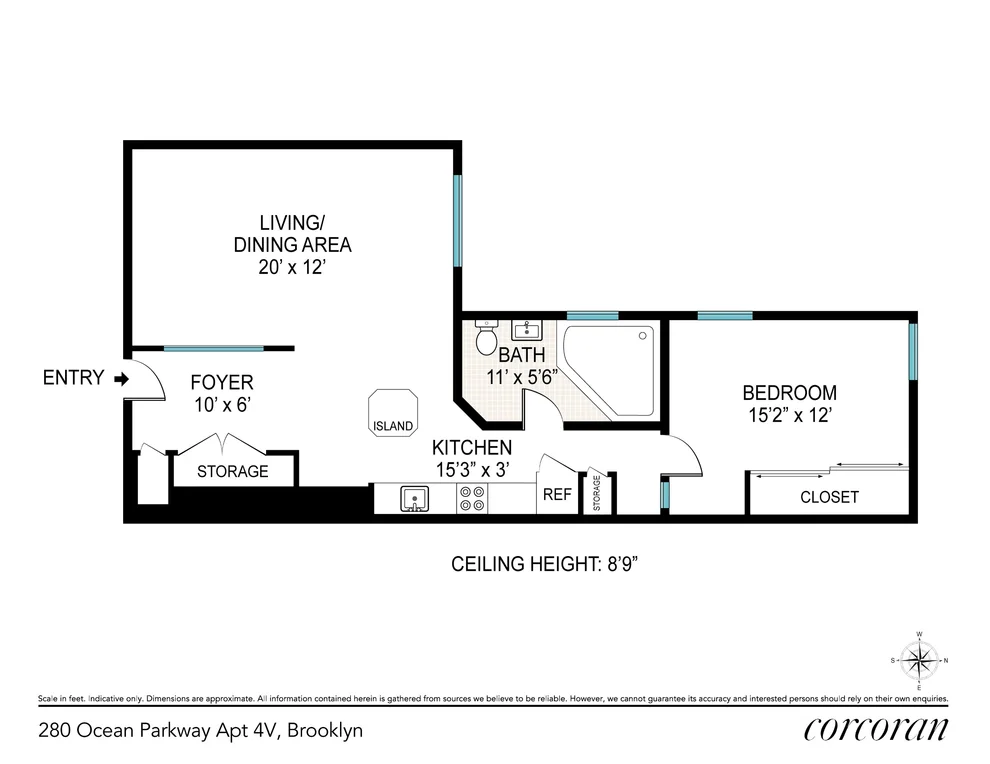 Unit for sale at 280 Ocean Parkway, Brooklyn, NY 11218