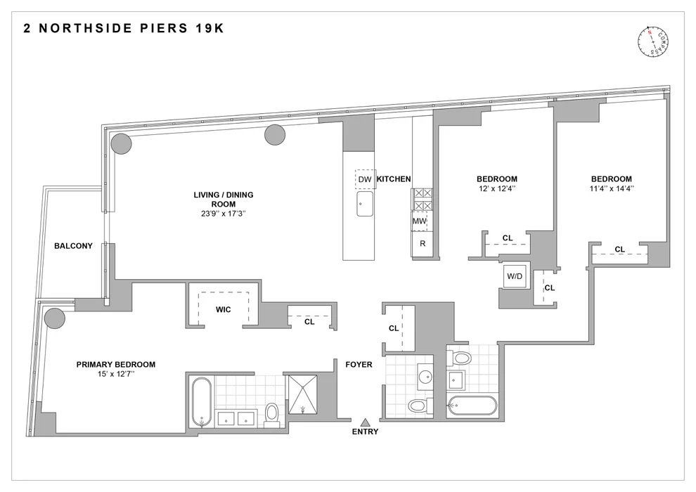 Unit for sale at 2 Northside Piers, Brooklyn, NY 11249
