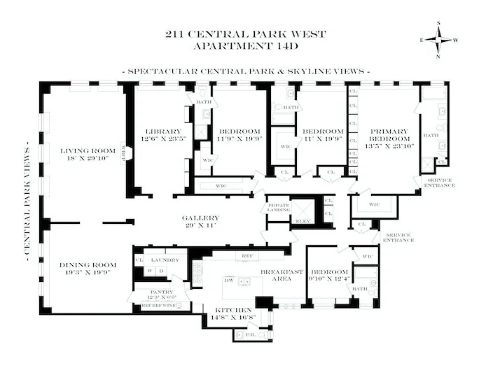Unit for sale at 211 CENTRAL Park W, Manhattan, NY 10024