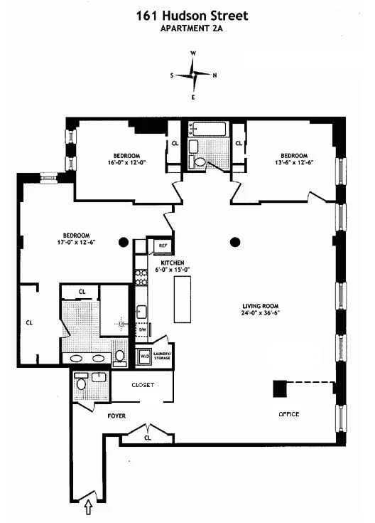 Unit for sale at 161 Hudson Street, Manhattan, NY 10013