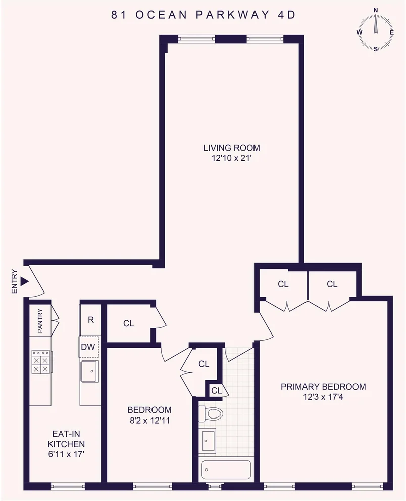 Unit for sale at 81 OCEAN Parkway, Brooklyn, NY 11218