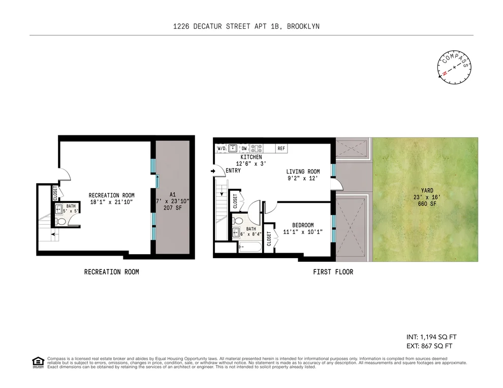 Unit for sale at 1226 Decatur Street, Brooklyn, NY 11207