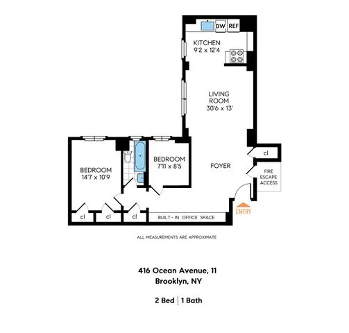 Unit for sale at 416 Ocean Avenue, Brooklyn, NY 11226