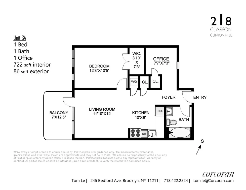 Unit for sale at 218 CLASSON Avenue, Brooklyn, NY 11205