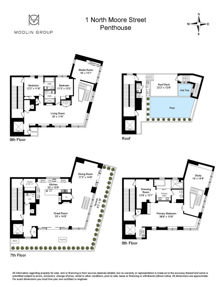 Unit for sale at 1 N Moore Street, Manhattan, NY 10013