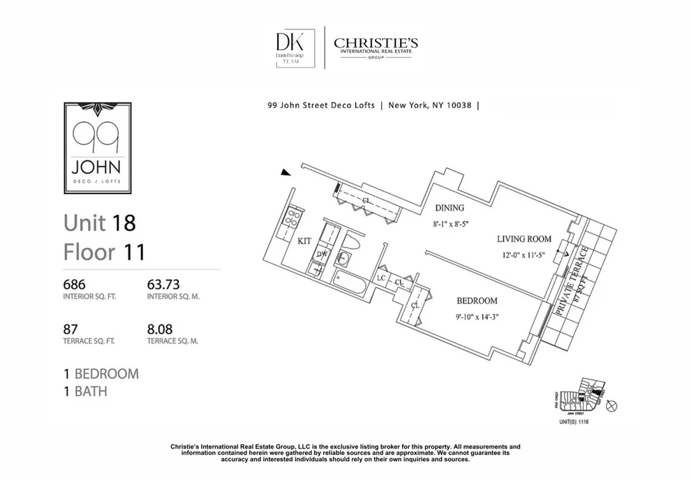Unit for sale at 99 JOHN Street, Manhattan, NY 10038