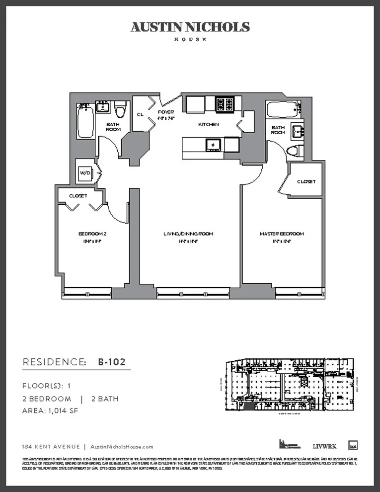Unit for sale at 184 KENT Avenue, Brooklyn, NY 11249