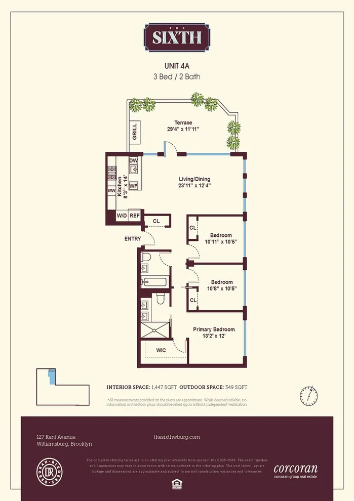 Unit for sale at 127 KENT Avenue, Brooklyn, NY 11249
