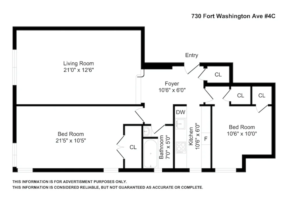 Unit for sale at 730 FT WASHINGTON Avenue, Manhattan, NY 10040