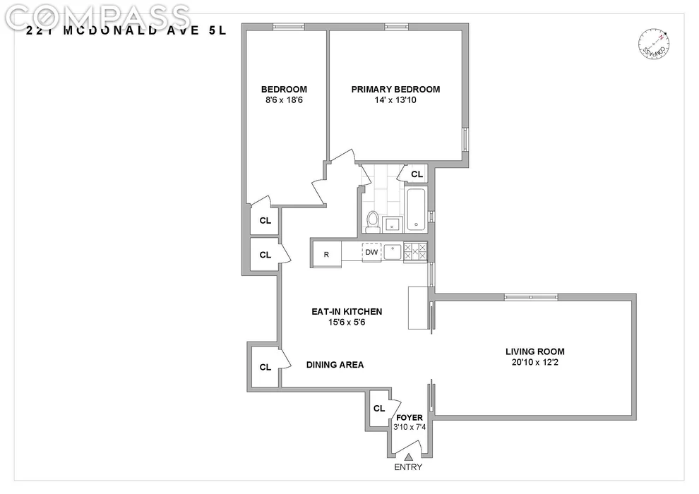 Unit for sale at 221 McDonald Avenue, Brooklyn, NY 11218
