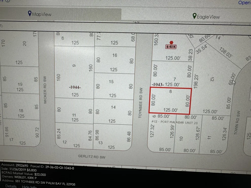 Unit for sale at 581 Toynbee SW, Palm Bay, FL 32908