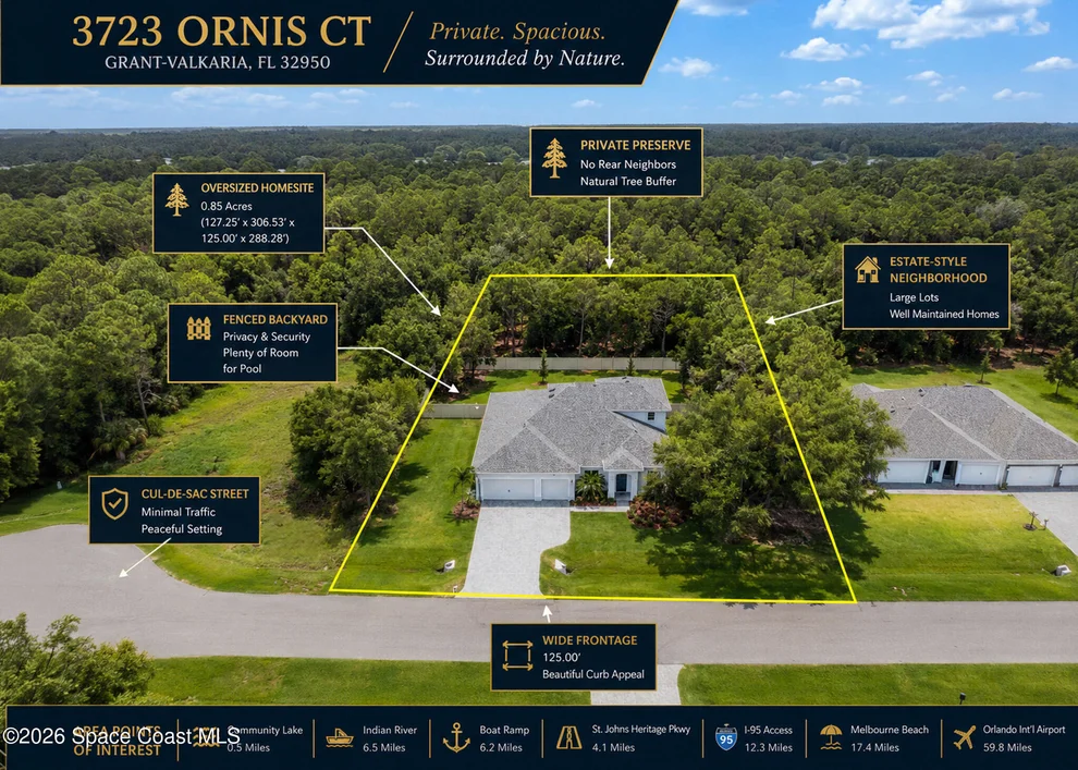 Unit for sale at 3723 Ornis Court, Grant-Valkaria, FL 32950